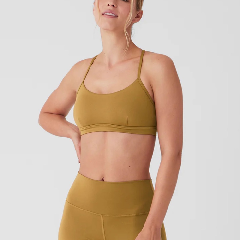 ALO Yoga Mustard Yellow Sports Bra